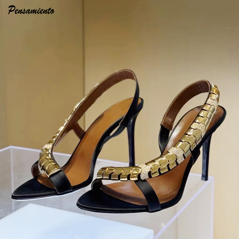 Wedding Shop - Luxury Rhinestones Sequined Satin Women Gladiator