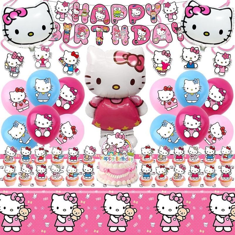 Confetti Balloon Set - Hello Kitty Party Decorations: Birthday Banners,