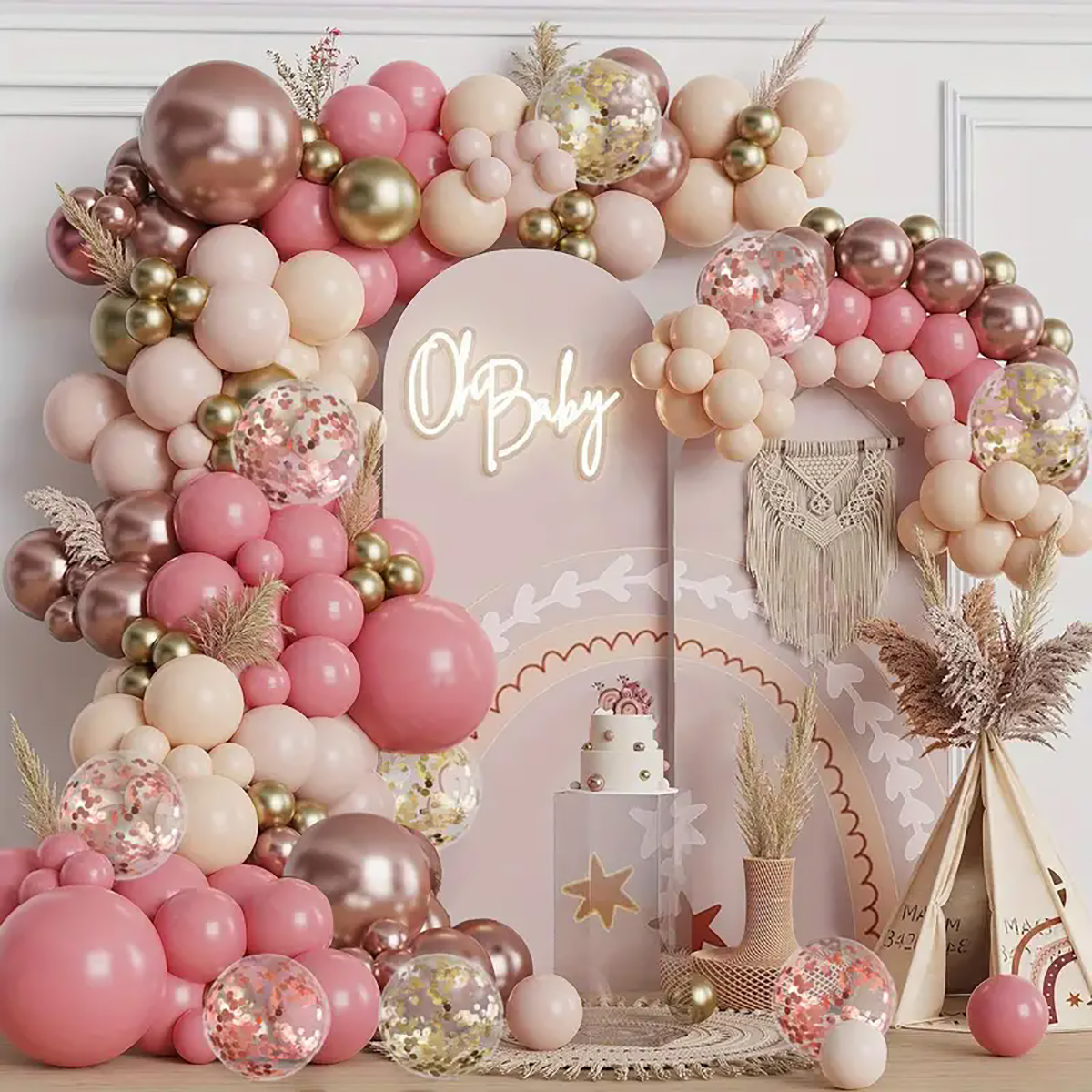 Wedding Day Supply Kit - 137pcs Vintage Pink Rose White Sand