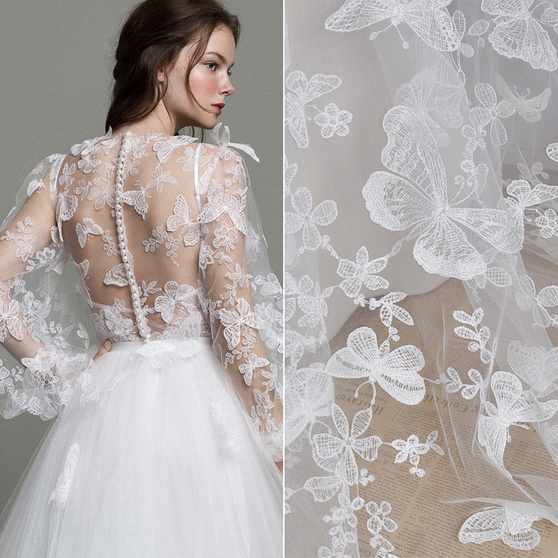 Wedding Water Supply - 1 Thước 3D Bướm Thêu Voan
