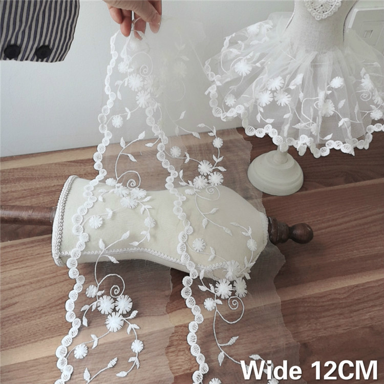 Wedding Water Supply - 12CM Trắng Voan Lưới 3d Hoa
