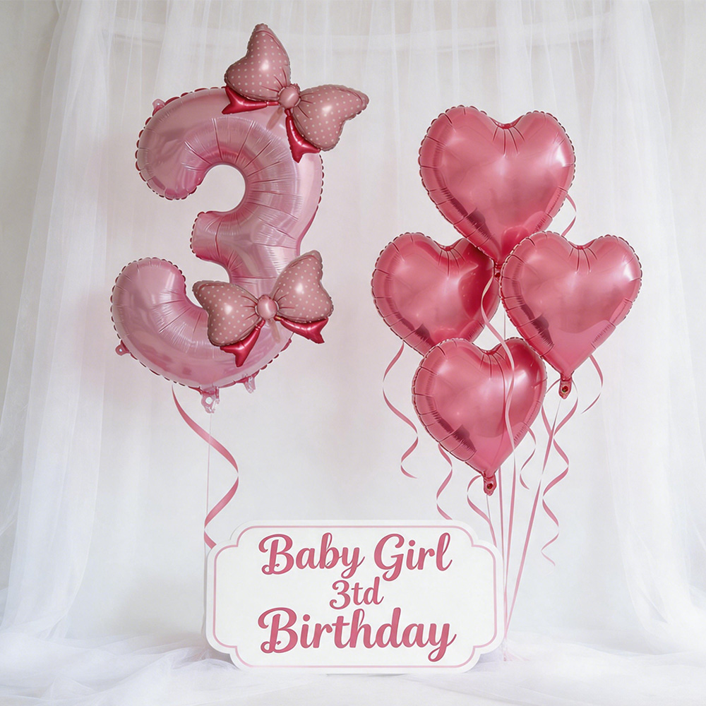 Pink Bow Party Decor Pink Bow  - đánh giá và giá Confetti Balloon Set