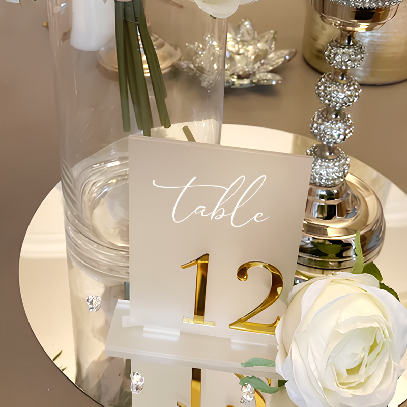 Acrylic Table Number Wedding T - đánh giá và giá Table Number Gold