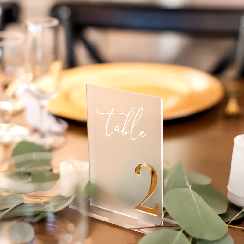 Acrylic Table Number Wedding T - đánh giá và giá Table Number Gold