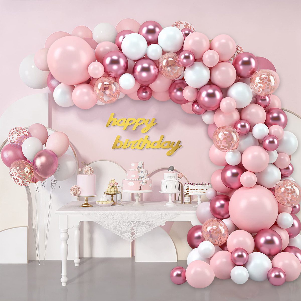 Pink Macaron Balloons Garland  - đánh giá và giá Wedding Day Supply Kit
