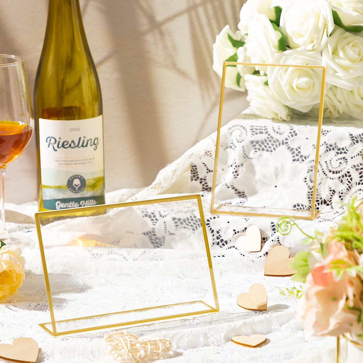 Gold Frame Acrylic Sign Holder - đánh giá và giá Table Number Gold