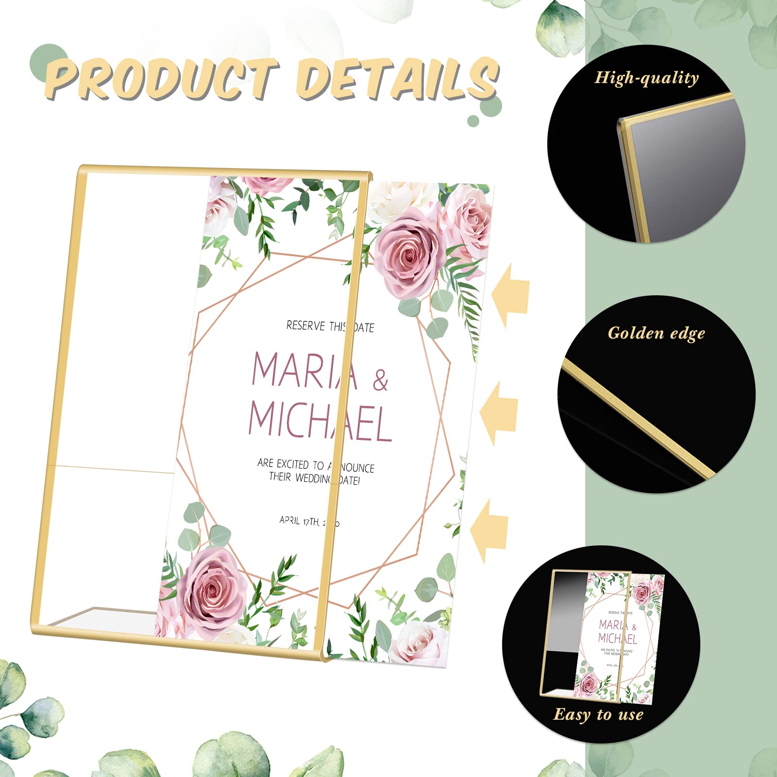 Gold Frame Acrylic Sign Holder - đánh giá và giá Table Number Gold