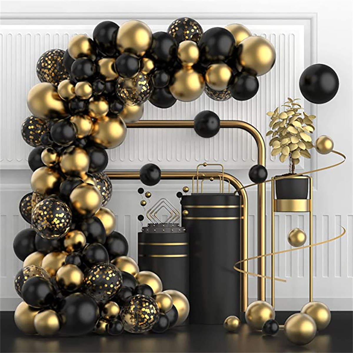 102Pcs Black Metallic Gold Con - đánh giá và giá Wedding Day Supply Kit