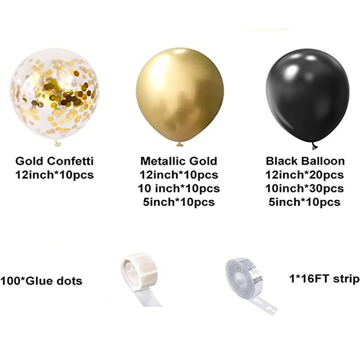 102Pcs Black Metallic Gold Con - đánh giá và giá Wedding Day Supply Kit