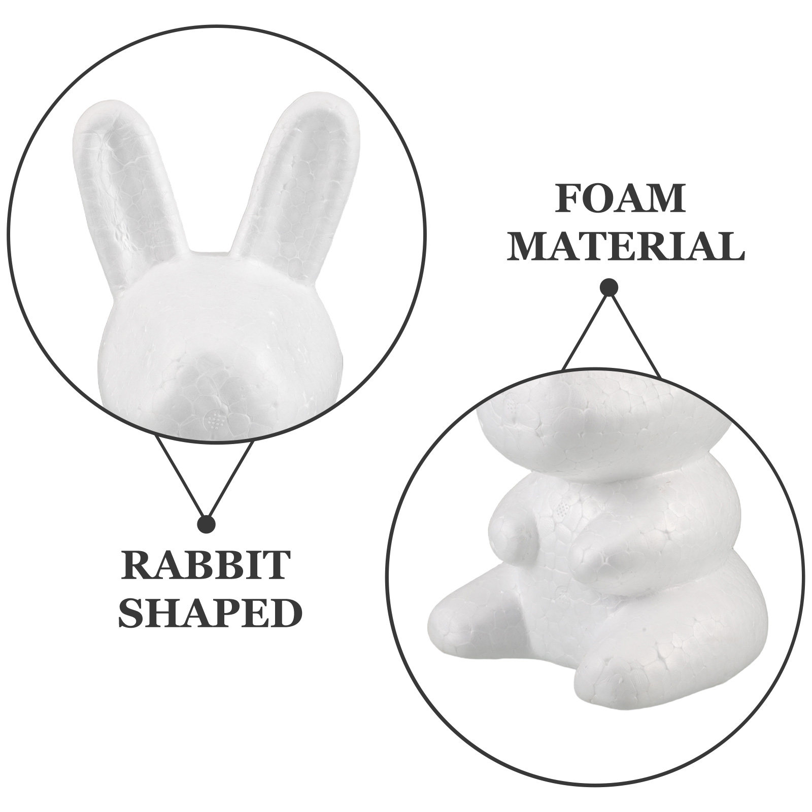 3Pcs Foam Bunny Decoration Whi - đánh giá và giá Wedding Event Supply