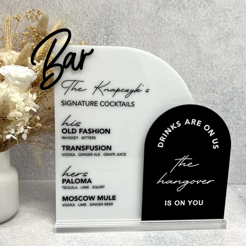 Custom Bar Menu with 3D Cutout - đánh giá và giá Table Number Gold