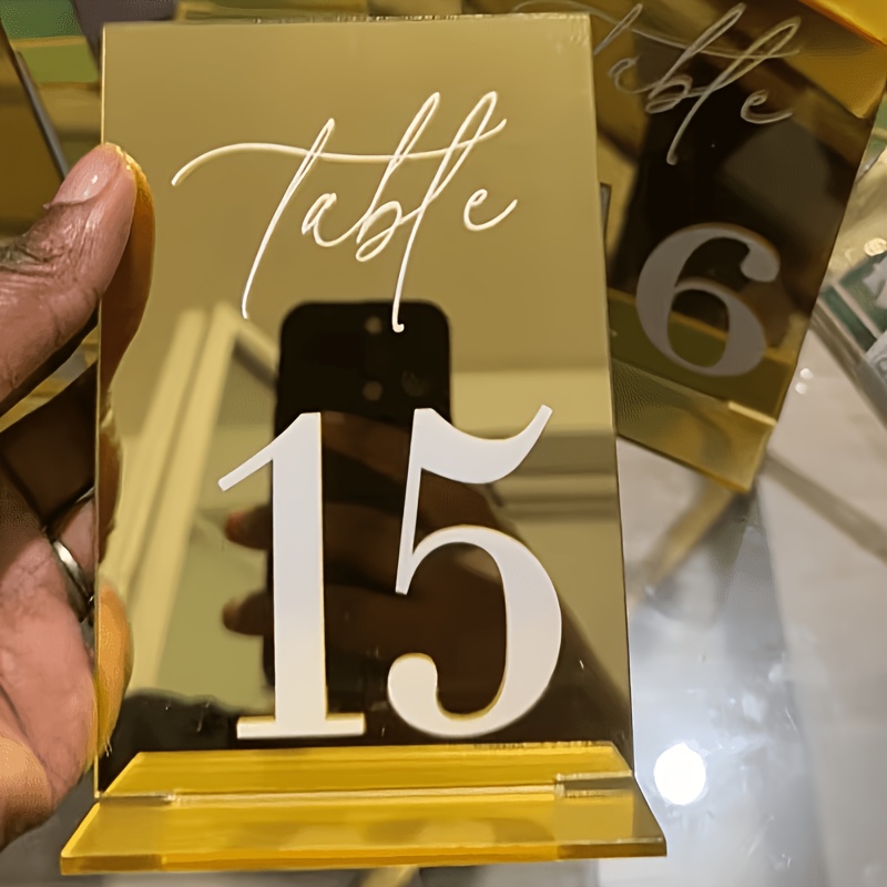Gold Mirror Acrylic Table Numb - đánh giá và giá Table Number Gold