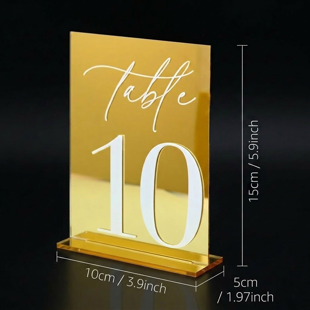 Gold Mirror Acrylic Table Numb - đánh giá và giá Table Number Gold