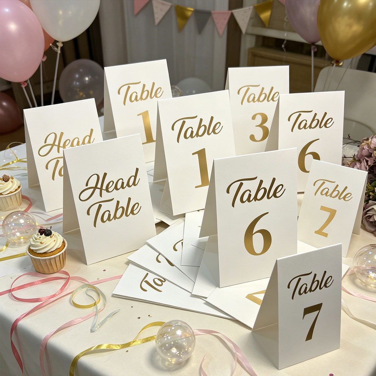 1set Gold Foil Wedding Table N - đánh giá và giá Table Number Gold