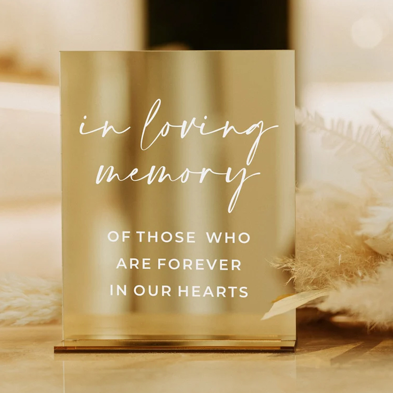Rectangle Gold Mirror Wedding  - đánh giá và giá Table Number Gold