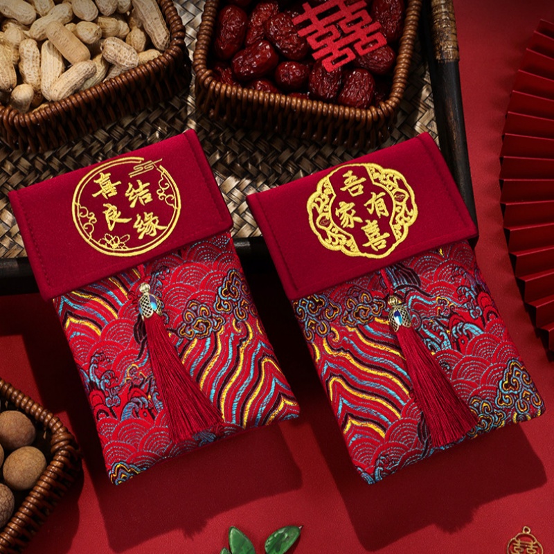 1Pcs Brocade Embroidery Fabric - đánh giá và giá Wedding Envelopes