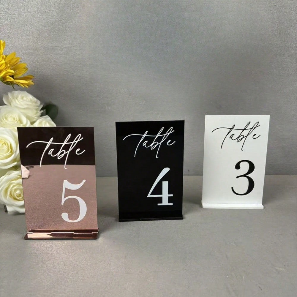 Gold Acrylic Mirror Number Tab - đánh giá và giá Table Number Gold