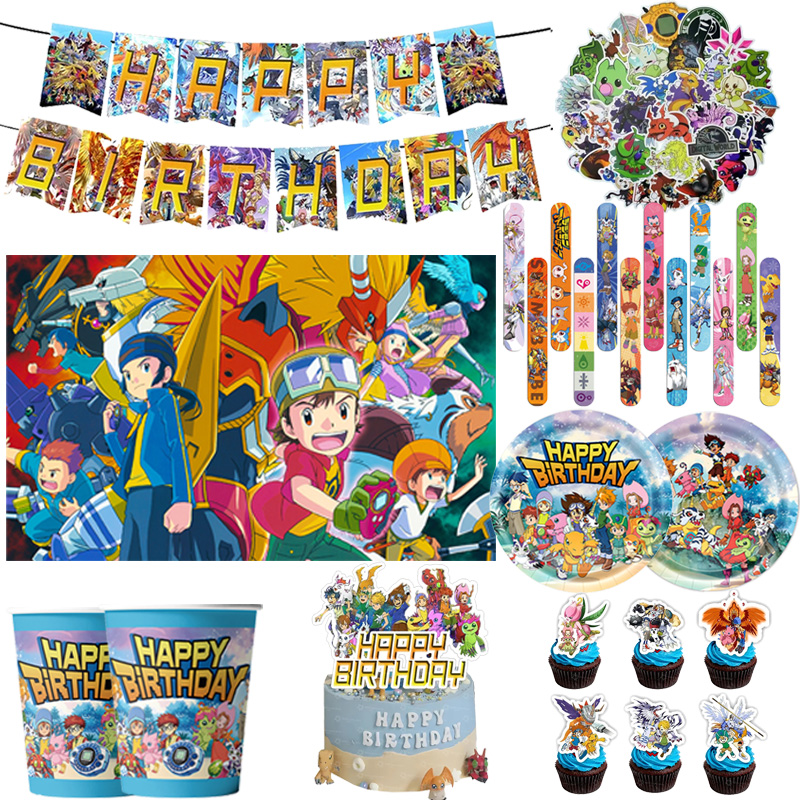 Digimon Themed Birthday Party  - đánh giá và giá Wedding Day Supply Kit