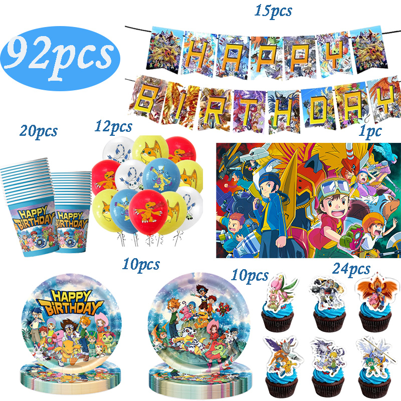 Digimon Themed Birthday Party  - đánh giá và giá Wedding Day Supply Kit