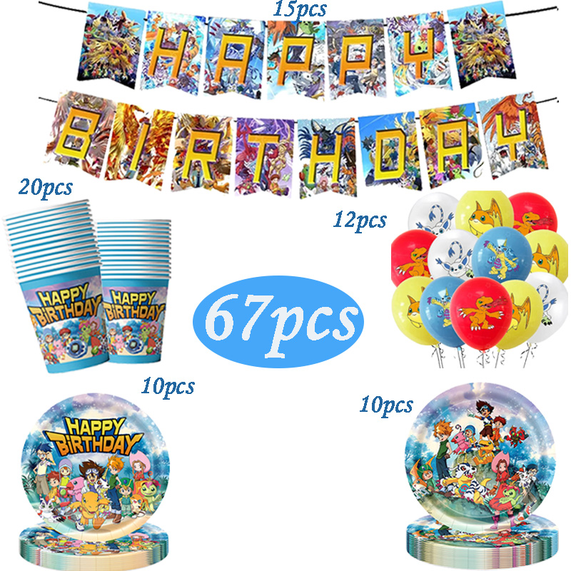 Digimon Themed Birthday Party  - đánh giá và giá Wedding Day Supply Kit