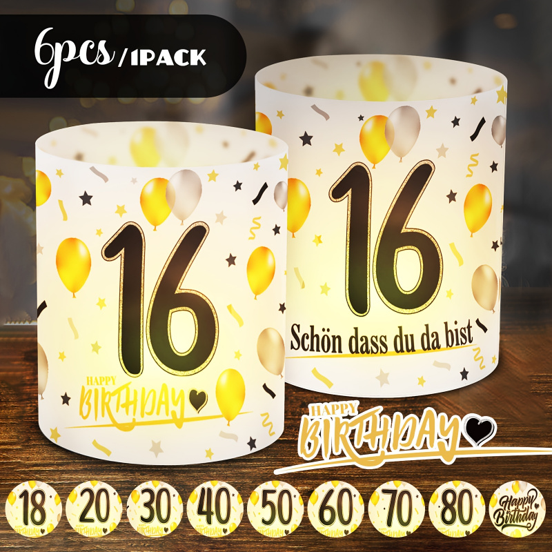 6 pcs. Black Gold Birthday Tab - đánh giá và giá Table Number Gold