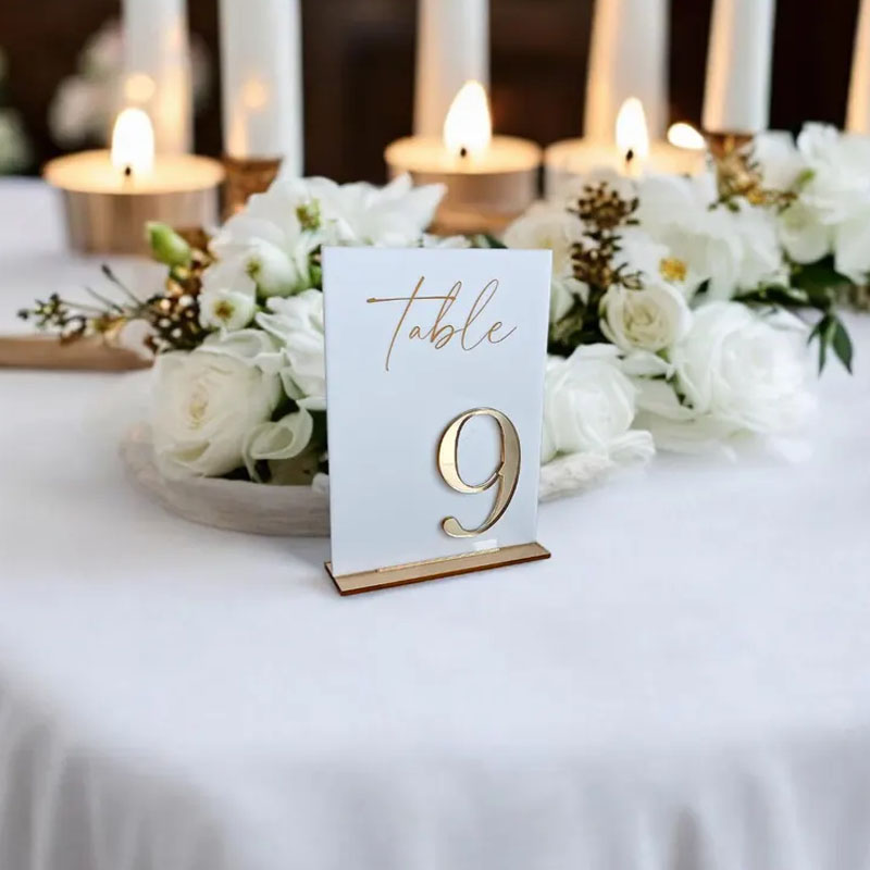 Wedding Table Numbers for Cere - đánh giá và giá Table Number Gold