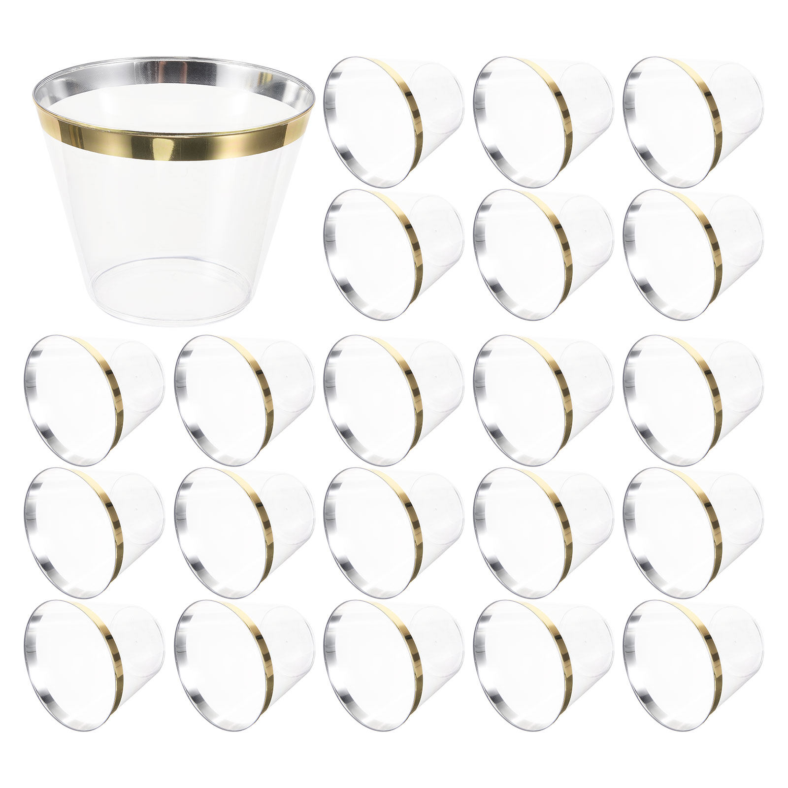 25pcs Gold Foil Plastic Clear  - đánh giá và giá Wedding Water Supply