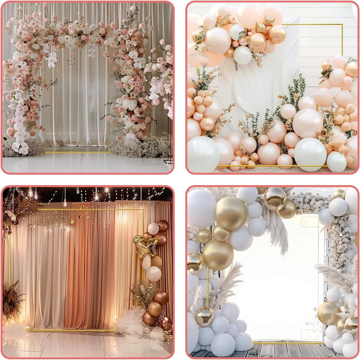Gold Wedding Arches Square Bac - đánh giá và giá Confetti Balloon Set